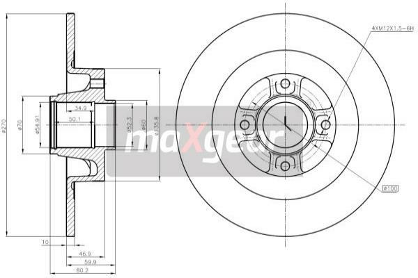 MAXGEAR Tarcza hamulcowa 19-1279