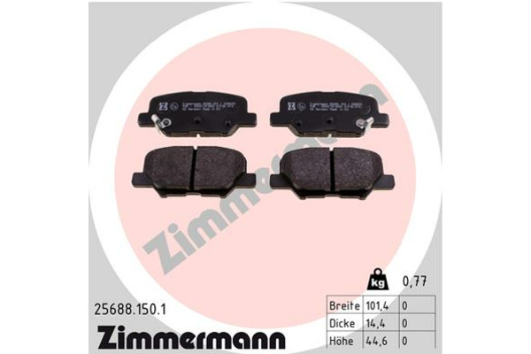 ZIMMERMANN Zestaw klocków hamulcowych, hamulce tarczowe 25688.150.1