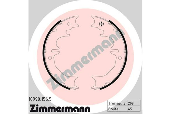 Szczęki hamulcowe ZIMMERMANN 10990.156.5 4654060060