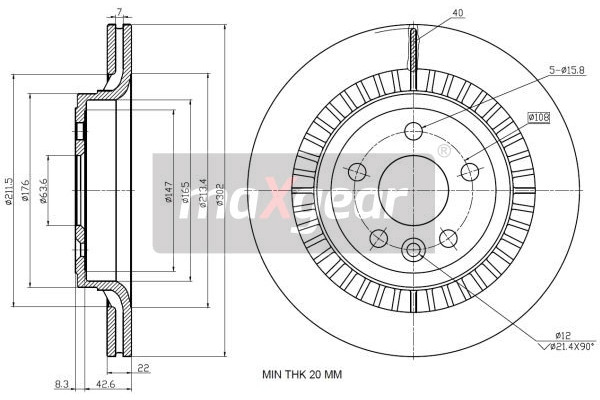 MAXGEAR Tarcza hamulcowa 19-2335