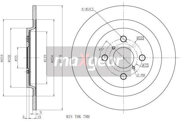 MAXGEAR Tarcza hamulcowa 19-2477