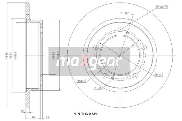 MAXGEAR Tarcza hamulcowa 19-3227