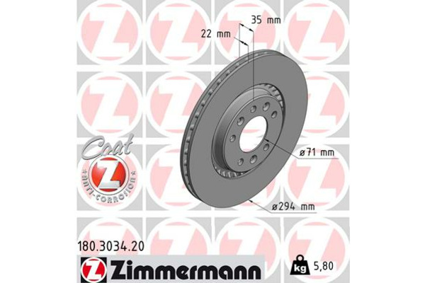 Zimmermann Tarcza hamulcowa 180.3034.20