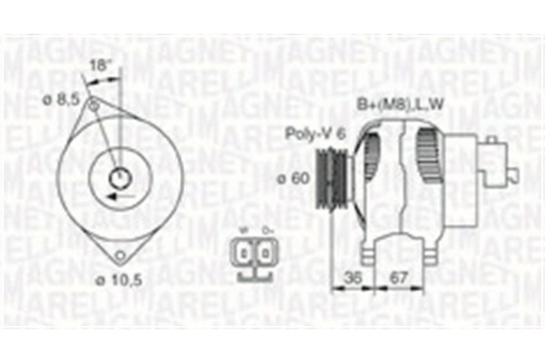 MAGNETI MARELLI Alternator 063731521010 063731521010