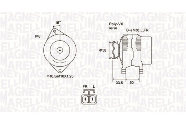 MAGNETI MARELLI Alternator 063732020010 063732020010