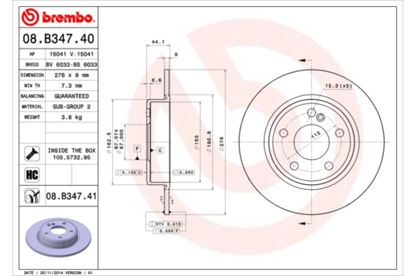 BREMBO 08.B347.41 08.B347.41