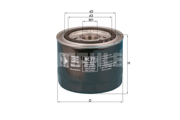 Filtr oleju MAHLE OC 77