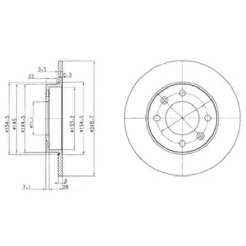 Tarcza hamulcowa DELPHI BG3653