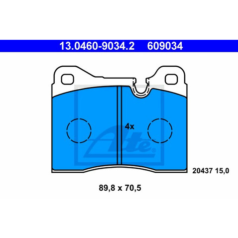 ATE KLOCKI HAMULCOWE 13.0460-9034.2 ALFA 6 2.0 81-86 2.5IE 83-86