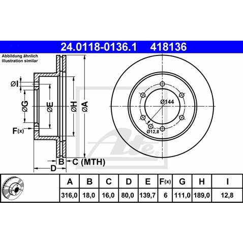 ATE Tarcze hamulcowe (komplet 2 sztuk) 24.0118-0136.1