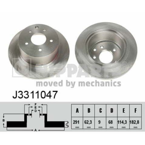 Tarcza hamulcowa NIPPARTS J3311047