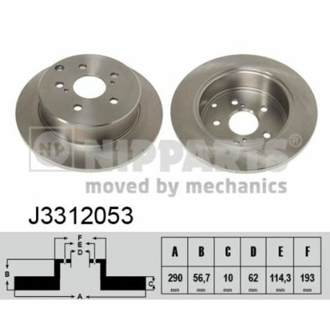 Tarcza hamulcowa NIPPARTS J3312053
