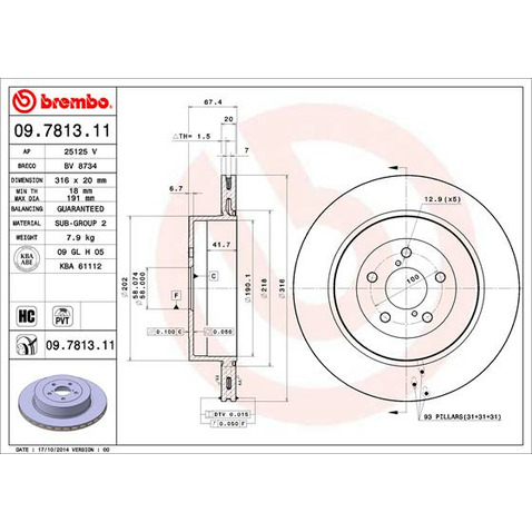 Tarcza hamulcowa BREMBO 09.7813.11