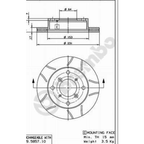 Tarcza hamulcowa BREMBO 09.5857.75