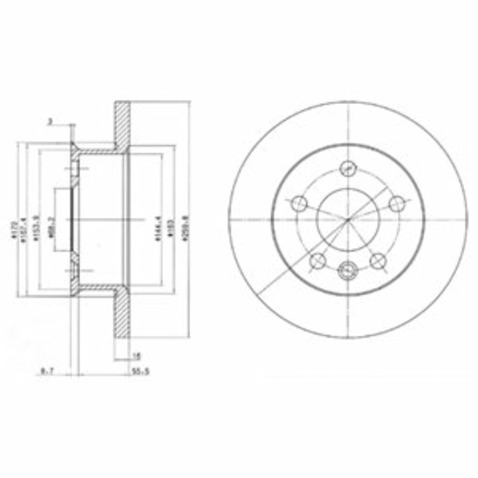 Tarcza hamulcowa DELPHI BG2716