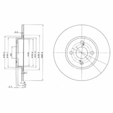 Tarcza hamulcowa DELPHI BG3186