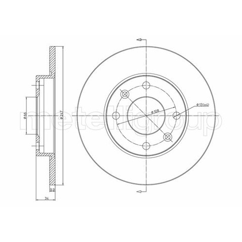 METELLI Tarcza hamulcowa 23-0100