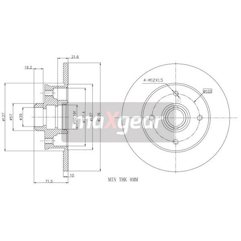 MAXGEAR Tarcza hamulcowa 19-0753