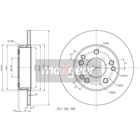 MAXGEAR Tarcza hamulcowa 19-0721