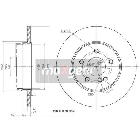 MAXGEAR Tarcza hamulcowa 19-1015