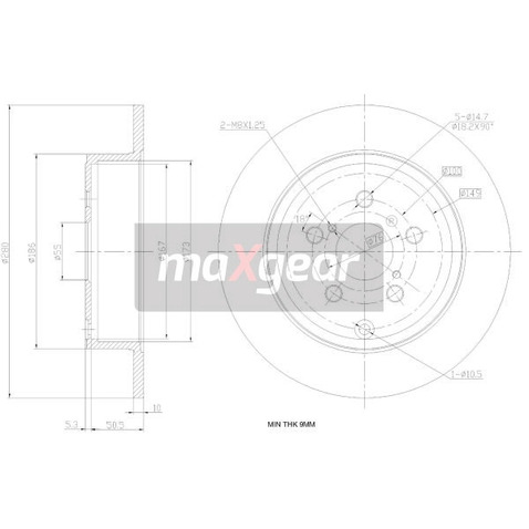 MAXGEAR Tarcza hamulcowa 19-0964