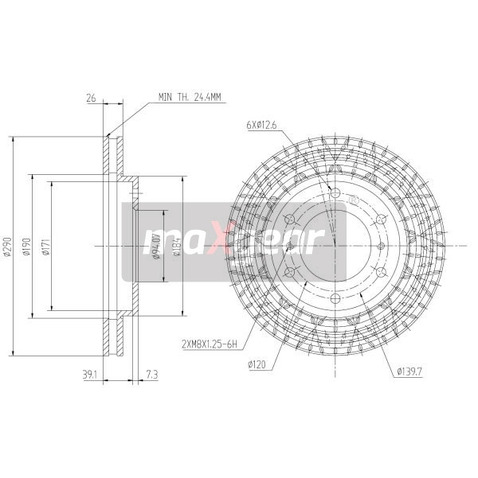 MAXGEAR Tarcza hamulcowa 19-0948