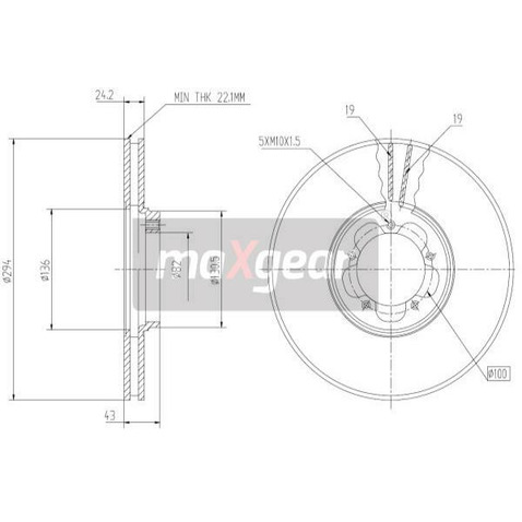 MAXGEAR Tarcza hamulcowa 19-0841
