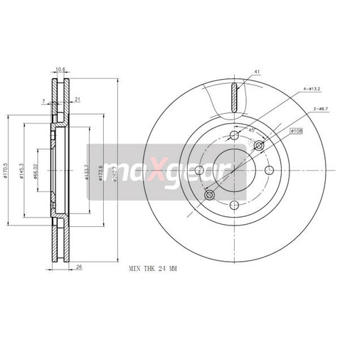 MAXGEAR Tarcza hamulcowa 19-0842