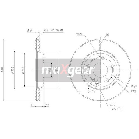 MAXGEAR Tarcza hamulcowa 19-0723