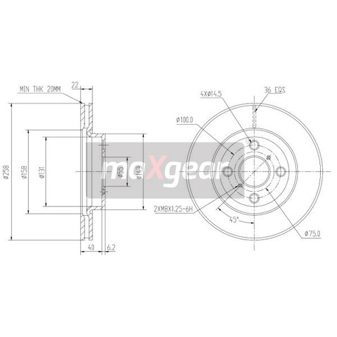 MAXGEAR Tarcza hamulcowa 19-1817