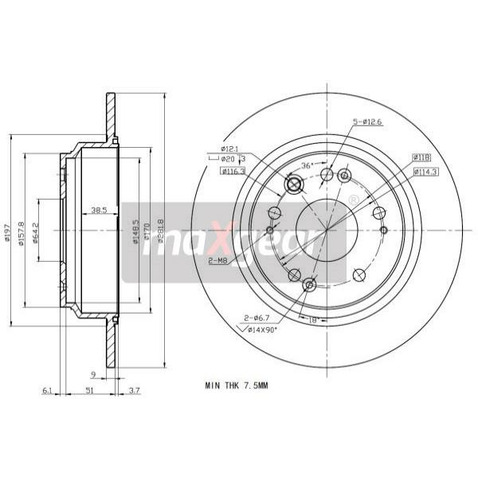 MAXGEAR Tarcza hamulcowa 19-1856