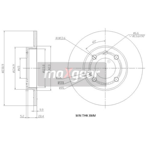 MAXGEAR Tarcza hamulcowa 19-0786