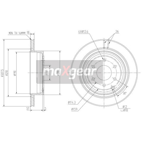 MAXGEAR Tarcza hamulcowa 19-1872