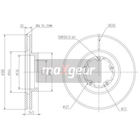 MAXGEAR Tarcza hamulcowa 19-1047