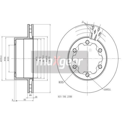MAXGEAR Tarcza hamulcowa 19-1051