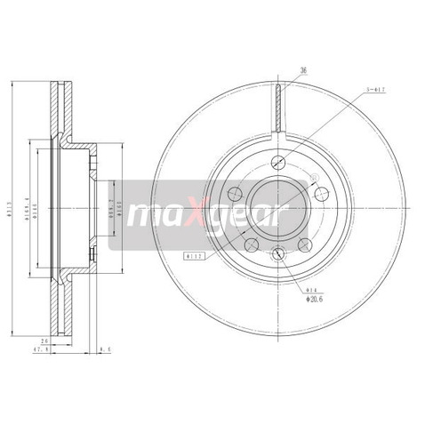 MAXGEAR Tarcza hamulcowa 19-1024