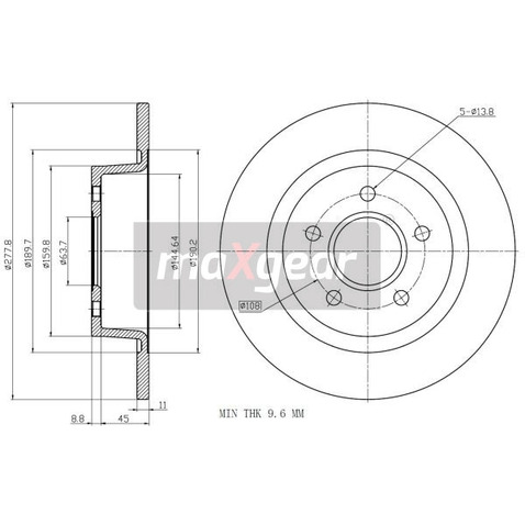 MAXGEAR Tarcza hamulcowa 19-1958