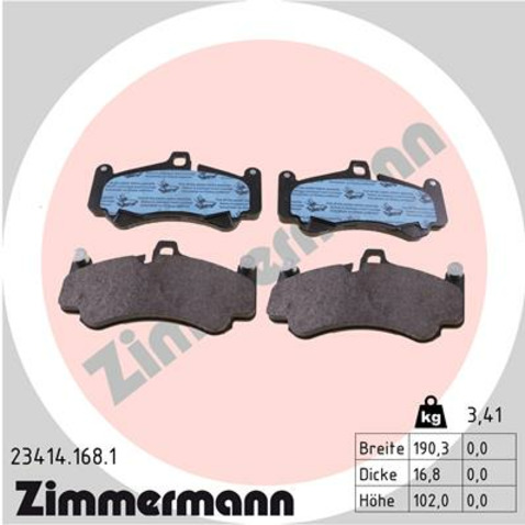 Klocki hamulcowe - komplet ZIMMERMANN 23414.168.1