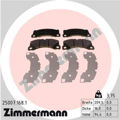 Klocki hamulcowe - komplet ZIMMERMANN 25007.168.1