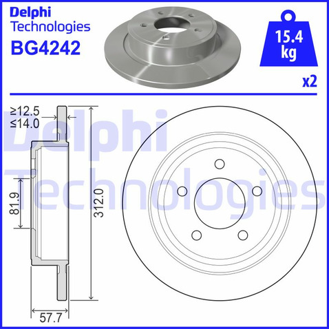 Delphi TARCZA HAMULCOWA CHRYSLER