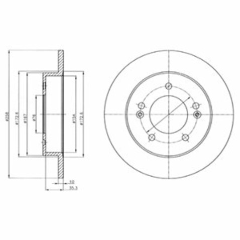 Tarcza hamulcowa DELPHI BG4310