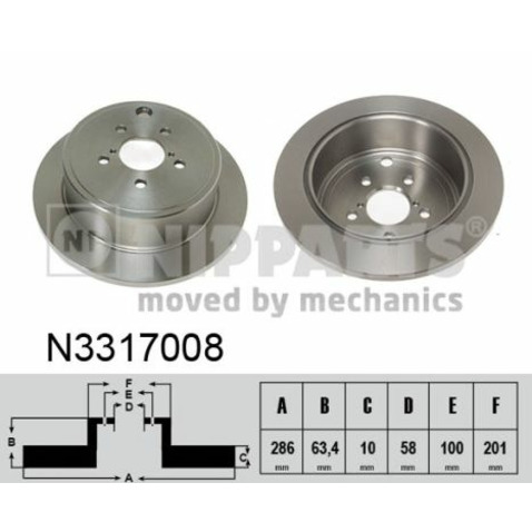 Tarcza hamulcowa NIPPARTS N3317008