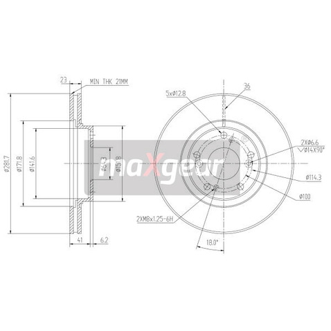 MAXGEAR Tarcza hamulcowa 19-1324