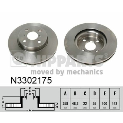 Tarcza hamulcowa NIPPARTS N3302175