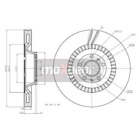 MAXGEAR Tarcza hamulcowa 19-2020