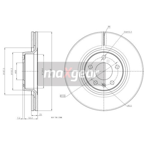 MAXGEAR Tarcza hamulcowa 19-2021