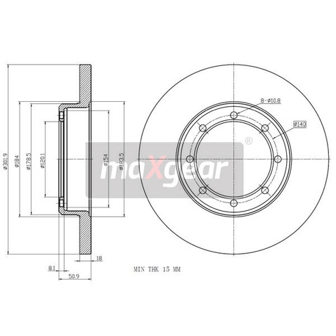 MAXGEAR Tarcza hamulcowa 19-2012