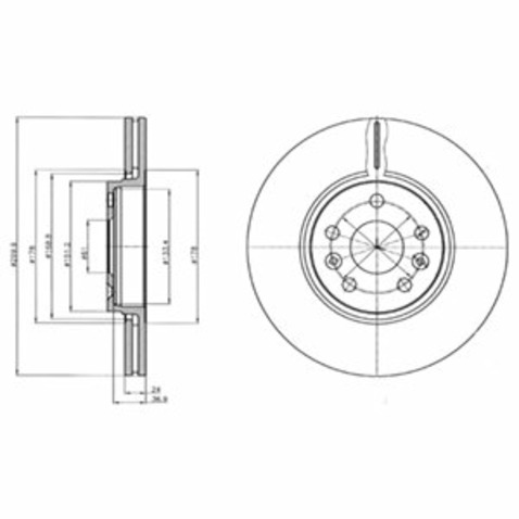 Delphi TARCZA HAMULCOWA BG4338 RENAULT SCENIC II GRAND SCENIC II