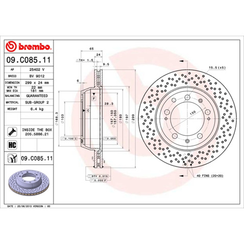 Tarcza hamulcowa BREMBO 09.C085.11