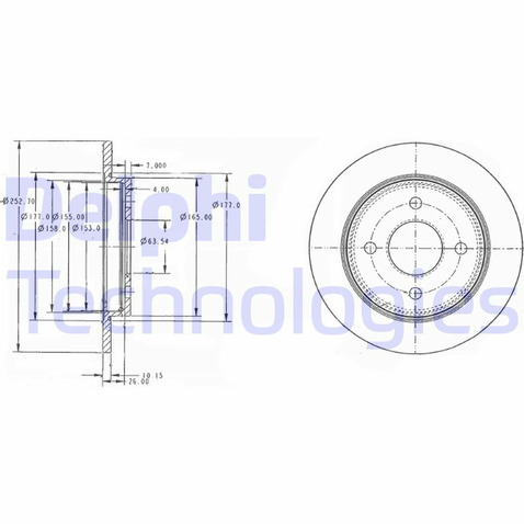 Tarcza hamulcowa DELPHI BG3054C